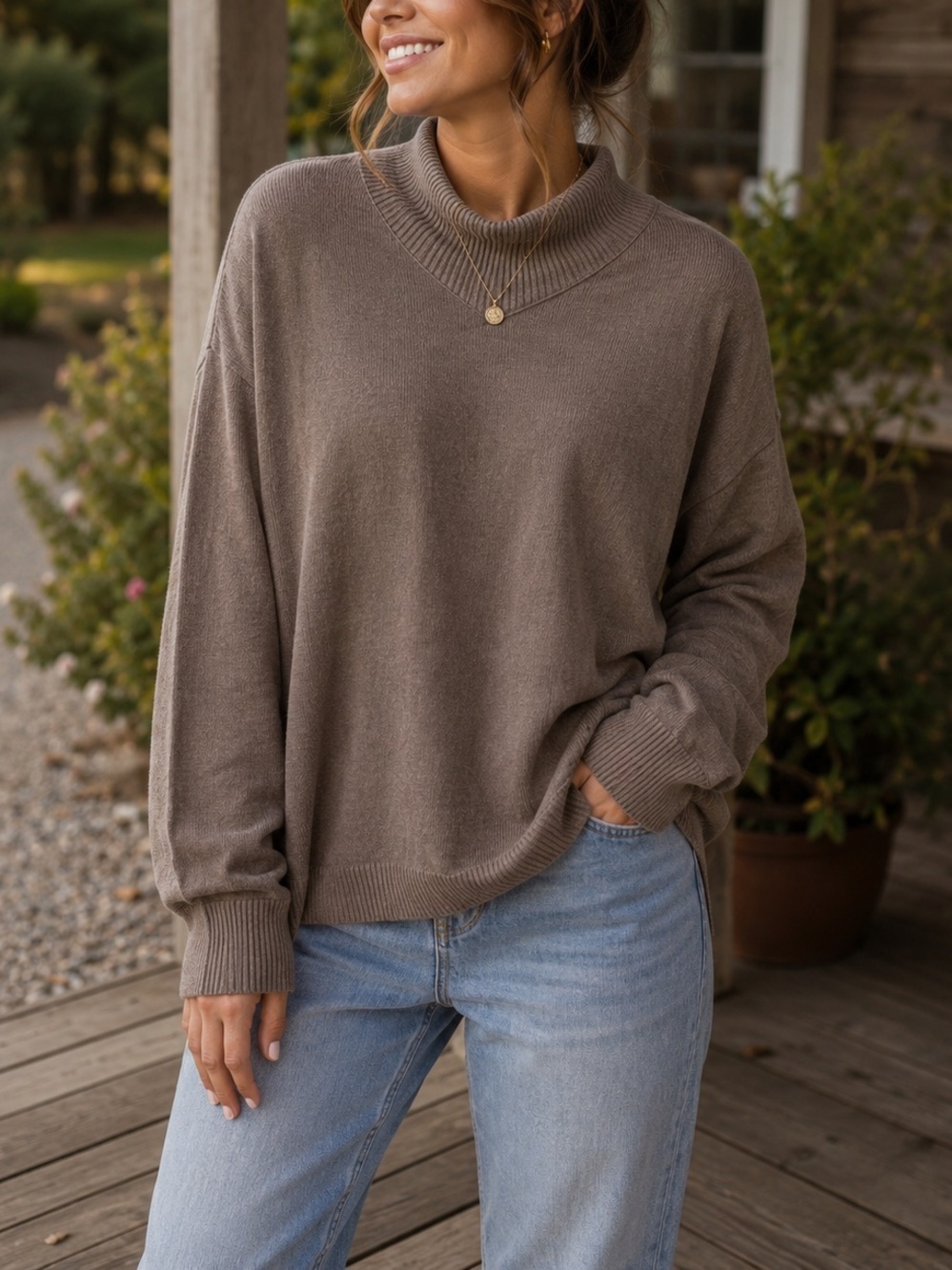 Abercrombie & Fitch Brown Long Sweater Size Large